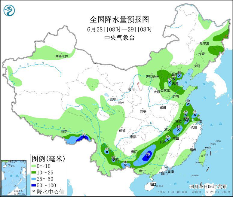 江南華南等地有較強降水 部分地區(qū)伴有雷暴大風或冰雹