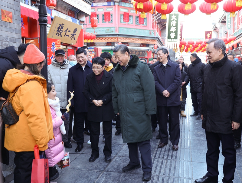2024年2月1日，習(xí)近平總書記在天津古文化街考察。