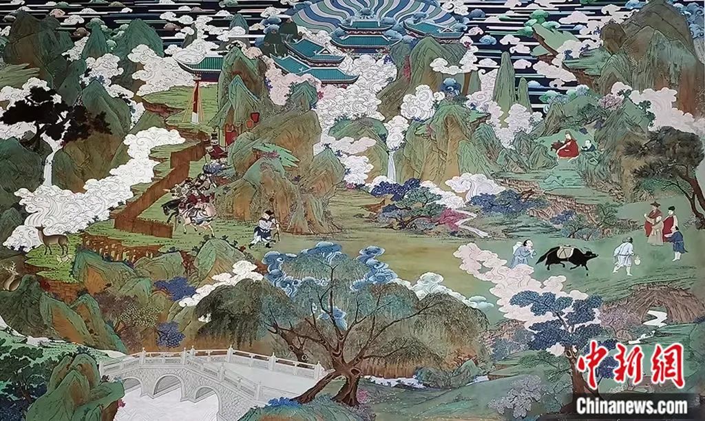 臨摹、補(bǔ)繪的青海瞿曇寺壁畫。受訪者 供圖
