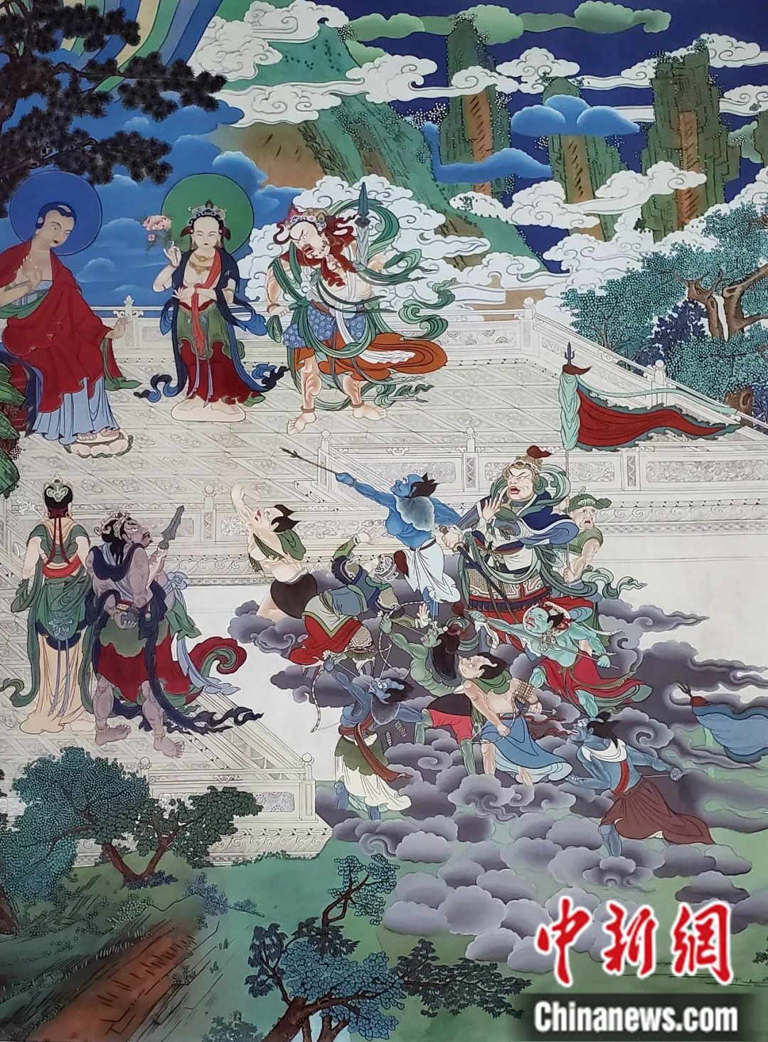 臨摹、補繪的青海瞿曇寺壁畫。受訪者 供圖